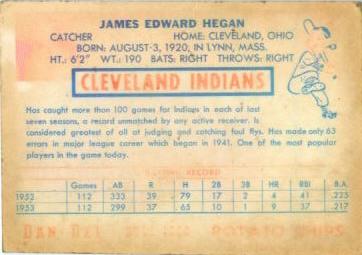 Jim Hegan  baseball card collectible - Main Image 2