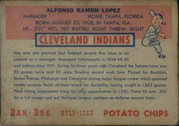 Al Lopez  baseball card collectible - Main Image 2