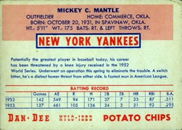 Mickey Mantle  baseball card collectible - Main Image 2