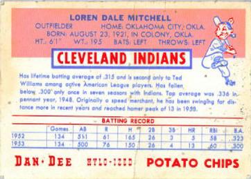 Dale Mitchell  baseball card collectible - Main Image 2
