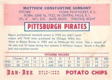 Max Surkont  baseball card collectible - Main Image 2