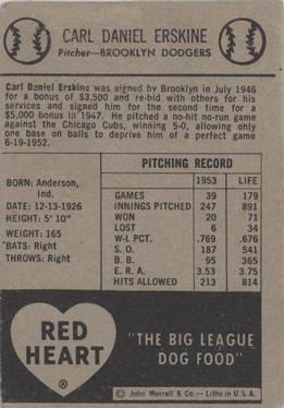 Carl Erskine  baseball card collectible - Main Image 2