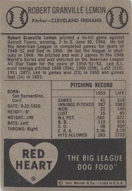 Bob Lemon  baseball card collectible - Main Image 2