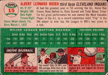 Al Rosen  baseball card collectible - Main Image 2