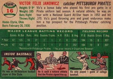 Vic Janowicz  baseball card collectible - Main Image 2
