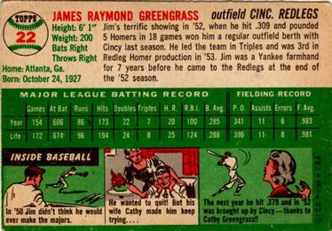 Jim Greengrass  baseball card collectible - Main Image 2