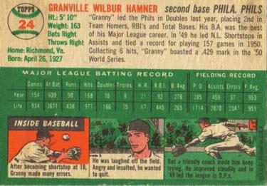 Granny Hamner  baseball card collectible - Main Image 2