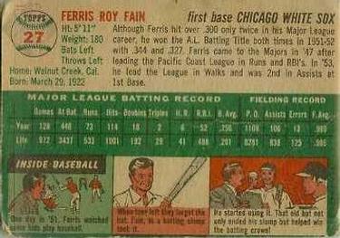 Ferris Fain  baseball card collectible - Main Image 2