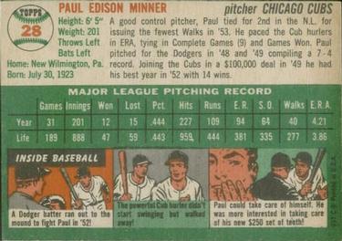 Paul Minner  baseball card collectible - Main Image 2