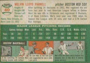 Mel Parnell  baseball card collectible - Main Image 2