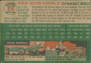 Vern Stephens  baseball card collectible - Main Image 2