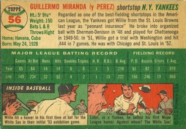 Willy Miranda  baseball card collectible - Main Image 2