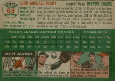 Johnny Pesky  baseball card collectible - Main Image 2
