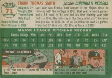 Frank Smith  baseball card collectible - Main Image 2
