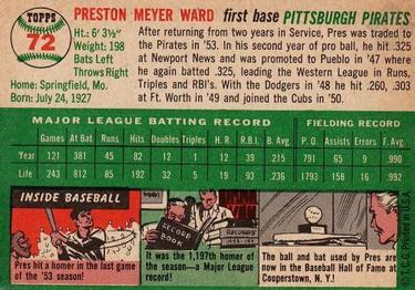 Preston Ward  baseball card collectible - Main Image 2