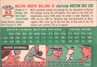 Milt Bolling  baseball card collectible - Main Image 2