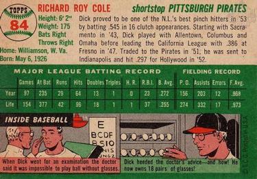 Dick Cole  baseball card collectible - Main Image 2