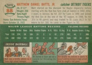 Matt Batts  baseball card collectible - Main Image 2