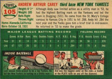 Andy Carey  baseball card collectible - Main Image 2
