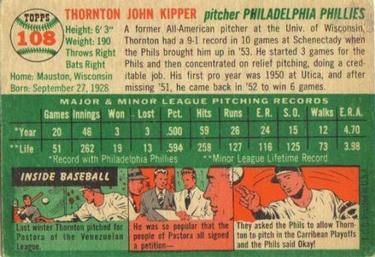 Thornton Kipper  baseball card collectible - Main Image 2