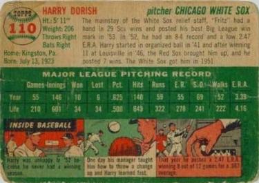 Harry Dorish  baseball card collectible - Main Image 2