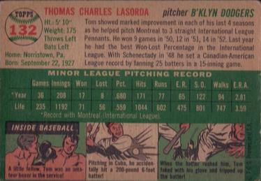 Tom Lasorda  baseball card collectible - Main Image 2