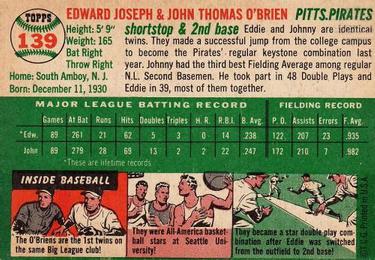 Ed & John O’Brien  baseball card collectible - Main Image 2
