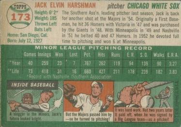 Jack Harshman  baseball card collectible - Main Image 2
