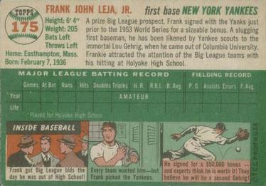 Frank Leja  baseball card collectible - Main Image 2