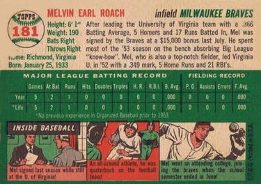 Mel Roach  baseball card collectible - Main Image 2