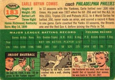 Earle Combs  baseball card collectible - Main Image 2