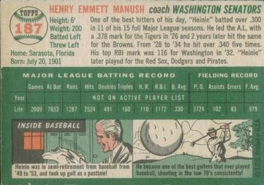 Heinie Manush  baseball card collectible - Main Image 2