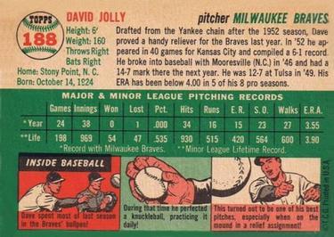 Dave Jolly  baseball card collectible - Main Image 2
