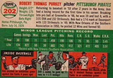 Bob Purkey  baseball card collectible - Main Image 2