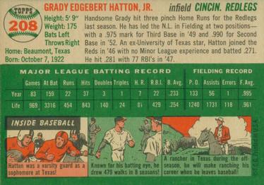 Grady Hatton  baseball card collectible - Main Image 2