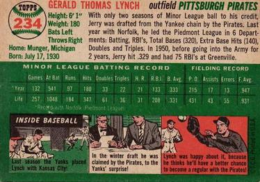 Jerry Lynch  baseball card collectible - Main Image 2