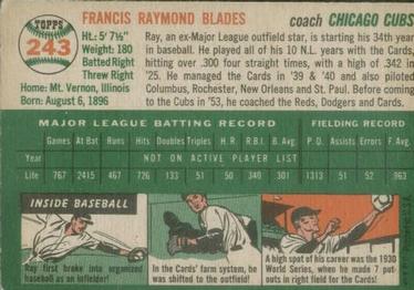 Ray Blades  baseball card collectible - Main Image 2