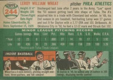 Leroy Wheat  baseball card collectible - Main Image 2