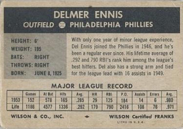 Del Ennis  baseball card collectible - Main Image 2