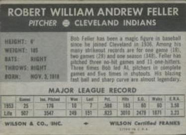 Bob Feller  baseball card collectible - Main Image 2