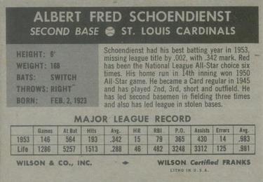Red Schoendienst  baseball card collectible - Main Image 2