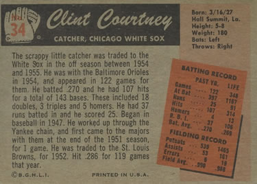 Clint Courtney  baseball card collectible - Main Image 2
