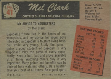 Mel Clark  baseball card collectible - Main Image 2