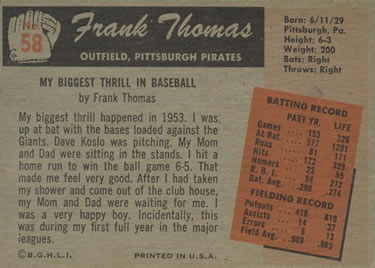 Frank Thomas  baseball card collectible - Main Image 2