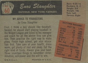 Enos Slaughter  baseball card collectible - Main Image 2