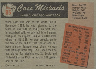 Cass Michaels  baseball card collectible - Main Image 2