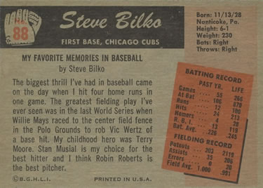 Steve Bilko  baseball card collectible - Main Image 2