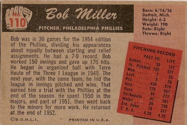 Bob Miller  baseball card collectible - Main Image 2