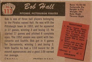 Bob Hall  baseball card collectible - Main Image 2