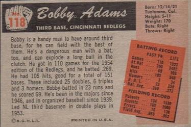 Bobby Adams  baseball card collectible - Main Image 2